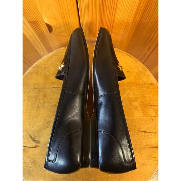 Enzo Angiolini  Leather Loafers Flats Dark Navy Square Toe Size 6M - Picture 6 of 8